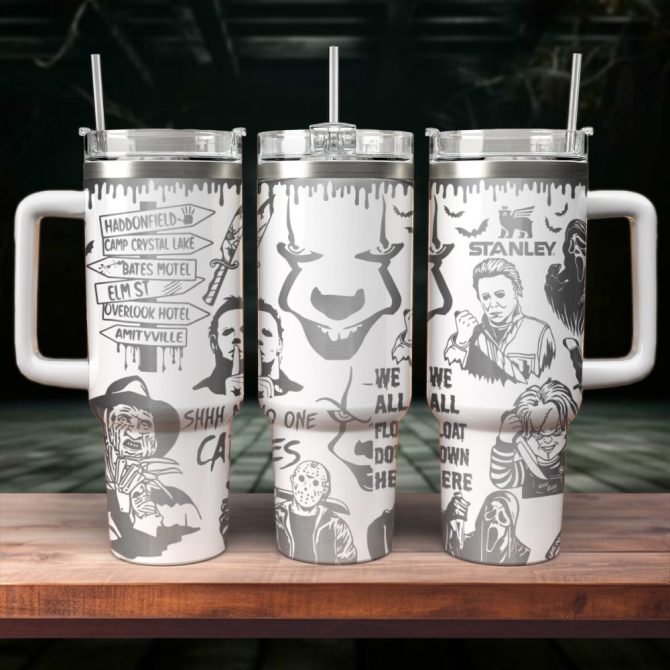 Horror Characters Movies Custom Stanley Quencher 40Oz Stainless Steel Tumbler With Handle