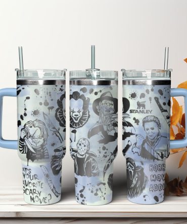 Horror Characters Movies Custom Stanley Quencher 40Oz Stainless Steel Tumbler With Handle