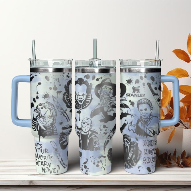 Horror Characters Movies Custom Stanley Quencher 40Oz Stainless Steel Tumbler With Handle
