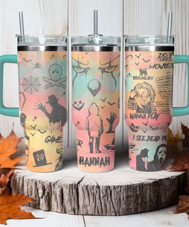 Horror Characters Movies Custom Stanley Quencher 40Oz Stainless Steel Tumbler With Handle