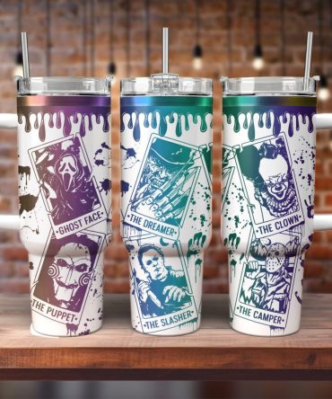 Horror Characters Movies Custom Stanley Quencher 40Oz Stainless Steel Tumbler With Handle