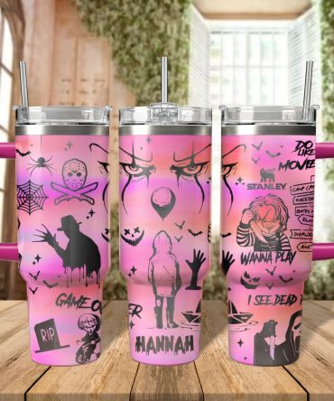Horror Characters Movies Custom Stanley Quencher 40Oz Stainless Steel Tumbler With Handle