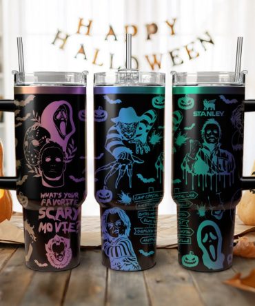 Horror Characters Movies Custom Stanley Quencher 40Oz Stainless Steel Tumbler With Handle