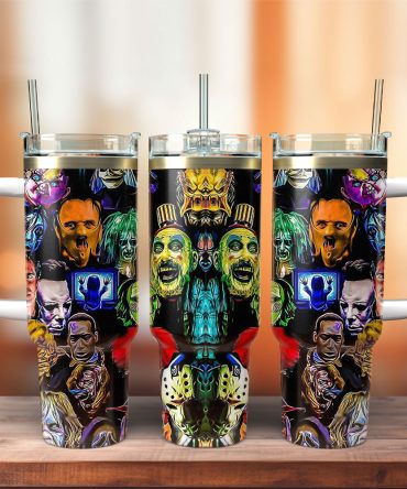 Horror Characters Movies Custom Stanley Quencher 40Oz Stainless Steel Tumbler With Handle