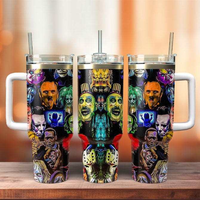 Horror Characters Movies Custom Stanley Quencher 40Oz Stainless Steel Tumbler With Handle