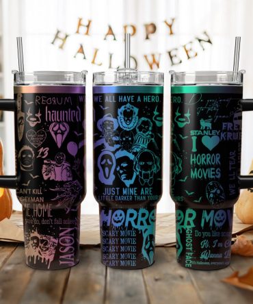 Horror Characters Movies Custom Stanley Quencher 40Oz Stainless Steel Tumbler With Handle