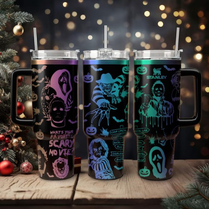 Horror Characters Movies Custom Stanley Quencher 40Oz Stainless Steel Tumbler With Handle