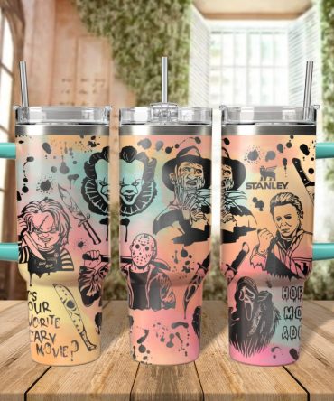 Horror Characters Movies Custom Stanley Quencher 40Oz Stainless Steel Tumbler With Handle