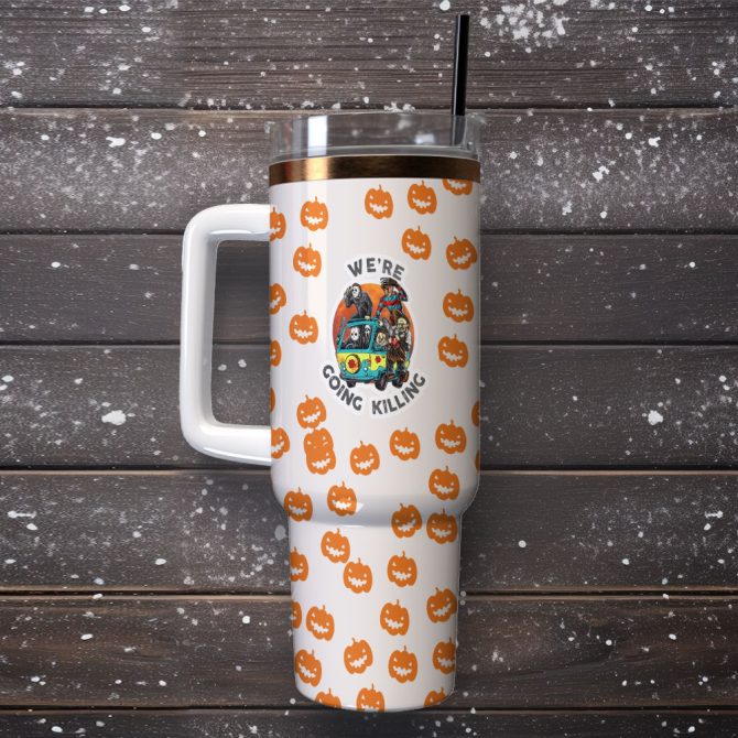 Horror Characters Movies Custom Stanley Quencher 40Oz Stainless Steel Tumbler With Handle - Image 2