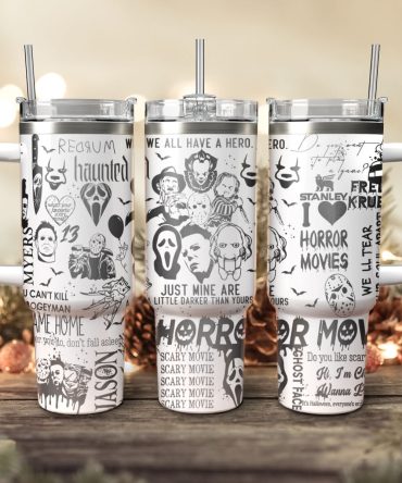 Horror Characters Movies Custom Stanley Quencher 40Oz Stainless Steel Tumbler With Handle