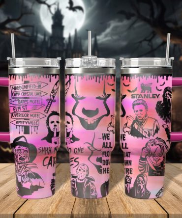 Horror Characters Movies Custom Stanley Quencher 40Oz Stainless Steel Tumbler With Handle