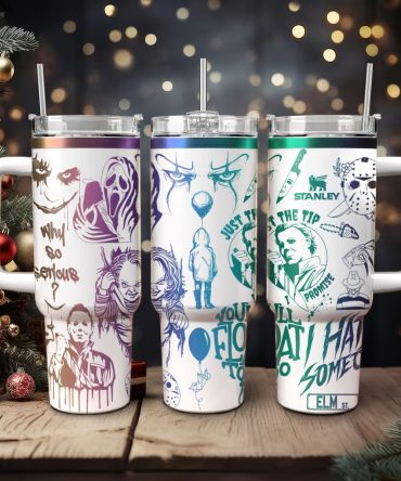 Horror Characters Movies Custom Stanley Quencher 40Oz Stainless Steel Tumbler With Handle