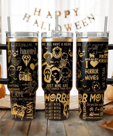 Horror Characters Movies Custom Stanley Quencher 40Oz Stainless Steel Tumbler With Handle