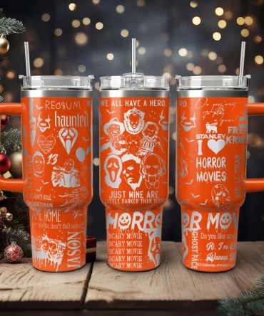 Horror Characters Movies Custom Stanley Quencher 40Oz Stainless Steel Tumbler With Handle