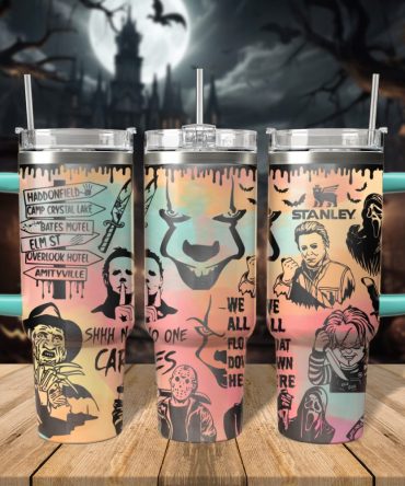 Horror Characters Movies Custom Stanley Quencher 40Oz Stainless Steel Tumbler With Handle