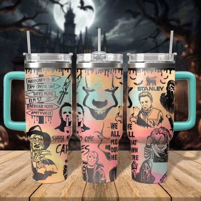 Horror Characters Movies Custom Stanley Quencher 40Oz Stainless Steel Tumbler With Handle