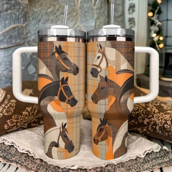 Horse Animal Custom Stanley Quencher 40Oz Stainless Steel Tumbler With Handle - Image 2