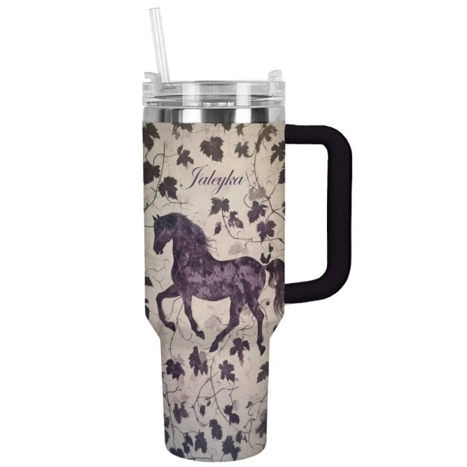 Horse Animal Custom Stanley Quencher 40Oz Stainless Steel Tumbler With Handle