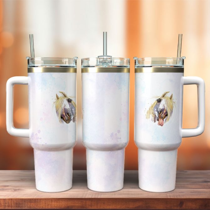 Horse Animal Custom Stanley Quencher 40Oz Stainless Steel Tumbler With Handle