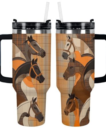 Horse Animal Custom Stanley Quencher 40Oz Stainless Steel Tumbler With Handle