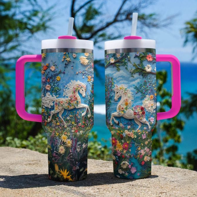 Horse Animal Custom Stanley Quencher 40Oz Stainless Steel Tumbler With Handle - Image 4