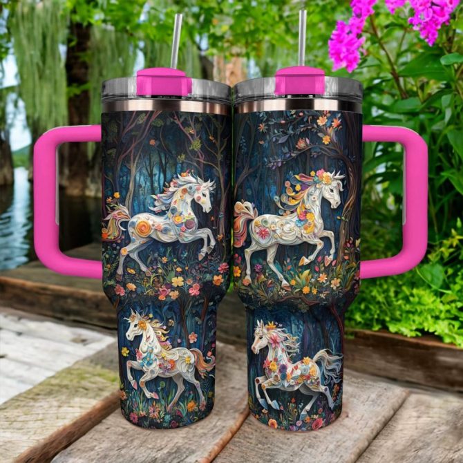 Horse Animal Custom Stanley Quencher 40Oz Stainless Steel Tumbler With Handle - Image 4