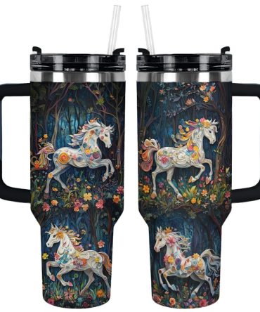 Horse Animal Custom Stanley Quencher 40Oz Stainless Steel Tumbler With Handle