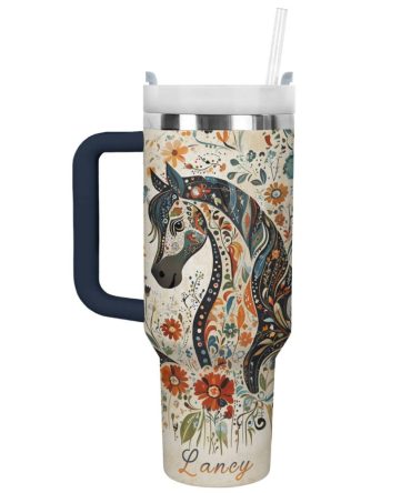 Horse Animal Custom Stanley Quencher 40Oz Stainless Steel Tumbler With Handle