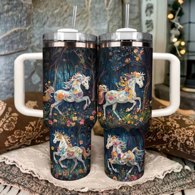 Horse Animal Custom Stanley Quencher 40Oz Stainless Steel Tumbler With Handle - Image 2