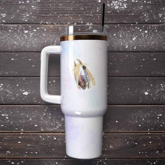Horse Animal Custom Stanley Quencher 40Oz Stainless Steel Tumbler With Handle - Image 2