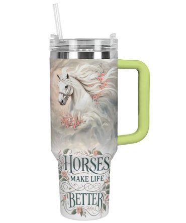 Horse Animal Custom Stanley Quencher 40Oz Stainless Steel Tumbler With Handle