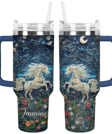 Horse Animal Custom Stanley Quencher 40Oz Stainless Steel Tumbler With Handle