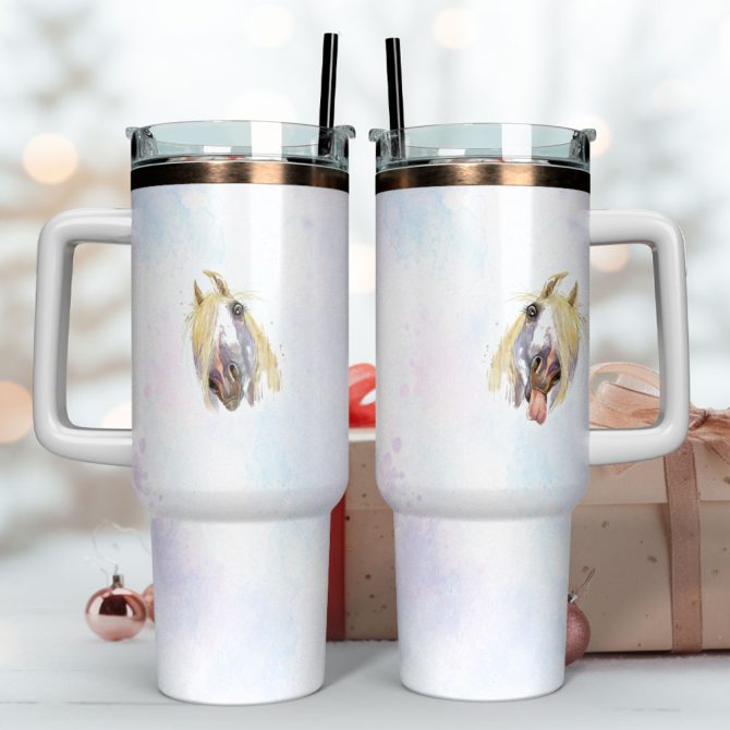 Horse Animal Custom Stanley Quencher 40Oz Stainless Steel Tumbler With Handle - Image 4