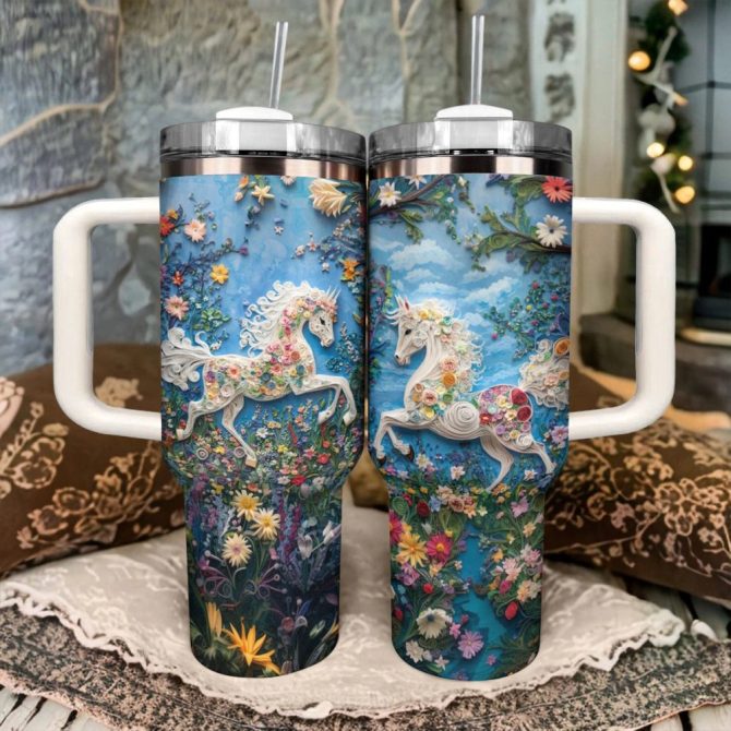 Horse Animal Custom Stanley Quencher 40Oz Stainless Steel Tumbler With Handle - Image 3