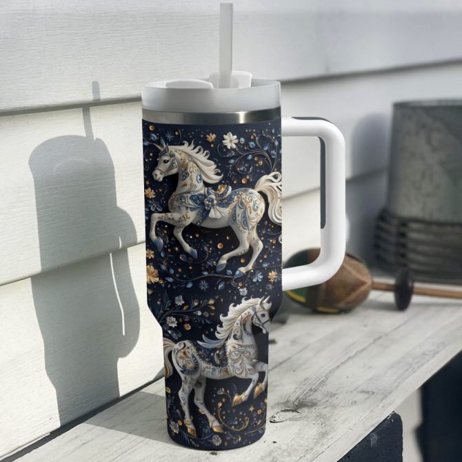 Horse Animal Custom Stanley Quencher 40Oz Stainless Steel Tumbler With Handle - Image 4