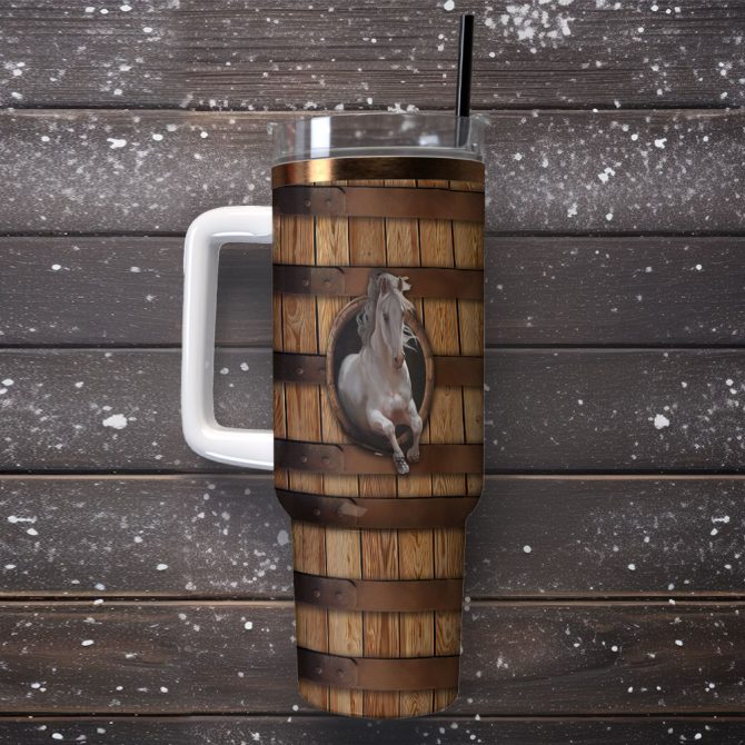 Horse Artwork Custom Stanley Quencher 40Oz Stainless Steel Tumbler With Handle - Image 2