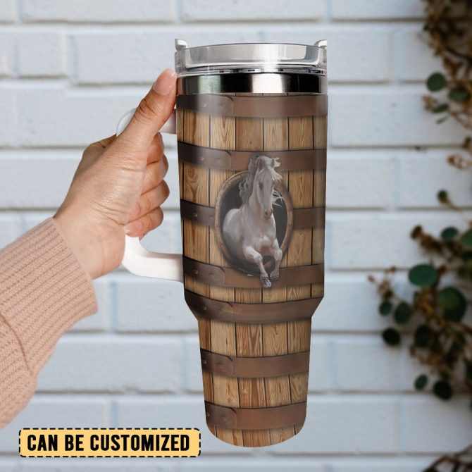 Horse Artwork Custom Stanley Quencher 40Oz Stainless Steel Tumbler With Handle - Image 3
