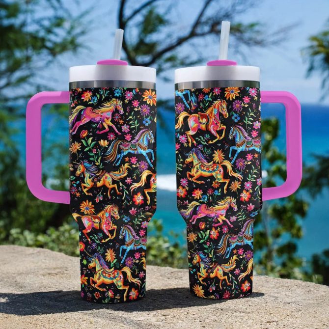 Horse Custom Stanley Quencher 40Oz Stainless Steel Tumbler With Handle - Image 2