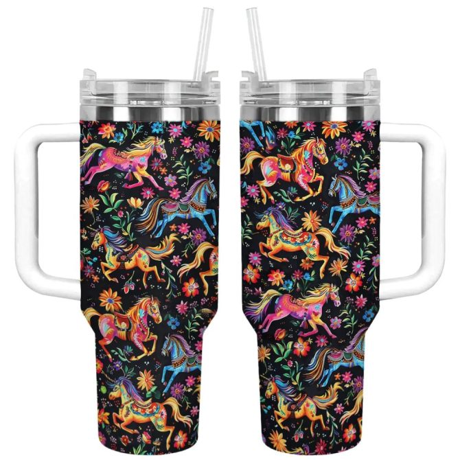 Horse Custom Stanley Quencher 40Oz Stainless Steel Tumbler With Handle - Image 9