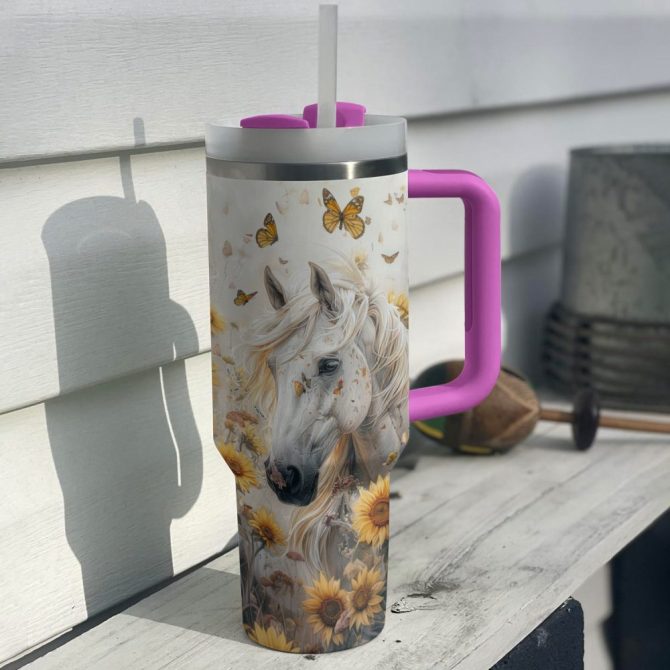 Horse Custom Stanley Quencher 40Oz Stainless Steel Tumbler With Handle - Image 3