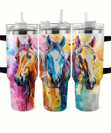 Horse Custom Stanley Quencher 40Oz Stainless Steel Tumbler With Handle