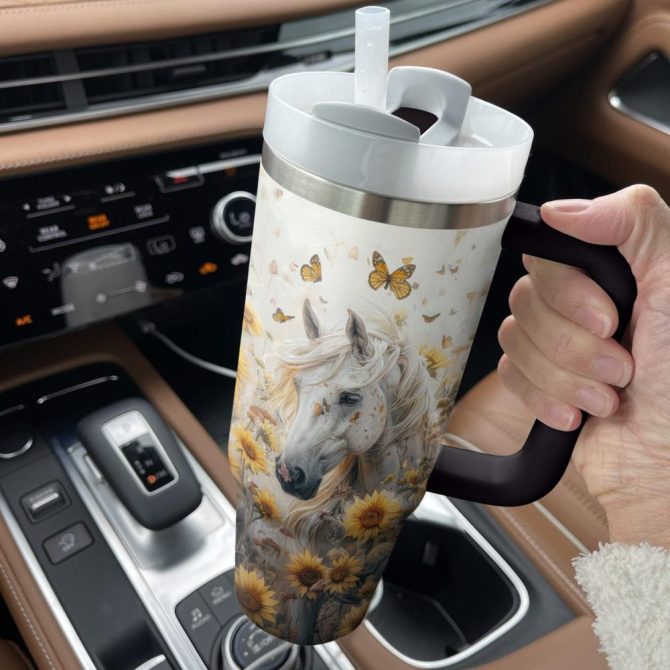 Horse Custom Stanley Quencher 40Oz Stainless Steel Tumbler With Handle - Image 2