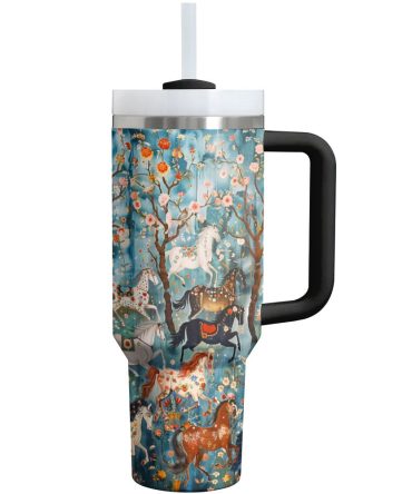 Horse Custom Stanley Quencher 40Oz Stainless Steel Tumbler With Handle