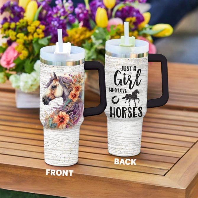 Horse Custom Stanley Quencher 40Oz Stainless Steel Tumbler With Handle - Image 2