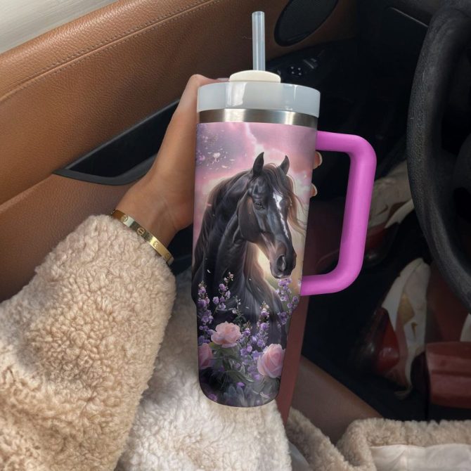 Horse Custom Stanley Quencher 40Oz Stainless Steel Tumbler With Handle - Image 2