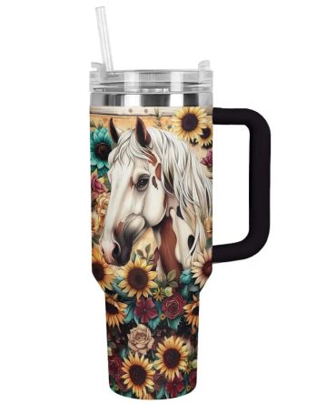 Horse Custom Stanley Quencher 40Oz Stainless Steel Tumbler With Handle