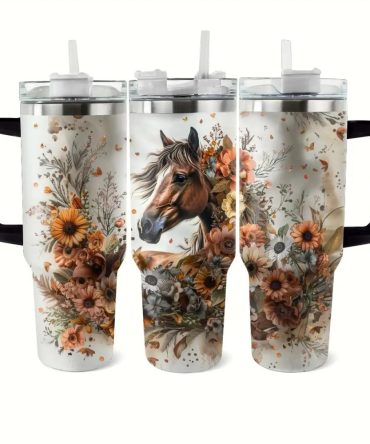 Horse Custom Stanley Quencher 40Oz Stainless Steel Tumbler With Handle