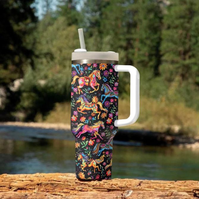 Horse Custom Stanley Quencher 40Oz Stainless Steel Tumbler With Handle - Image 3