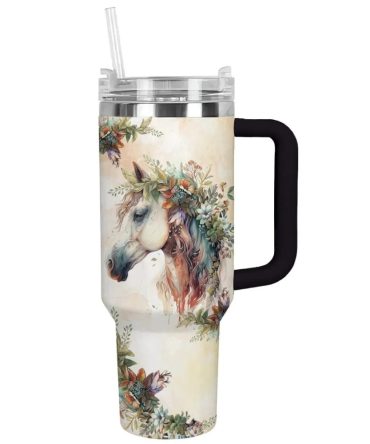Horse Custom Stanley Quencher 40Oz Stainless Steel Tumbler With Handle