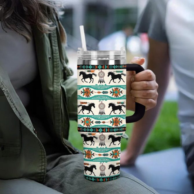 Horse Custom Stanley Quencher 40Oz Stainless Steel Tumbler With Handle - Image 2